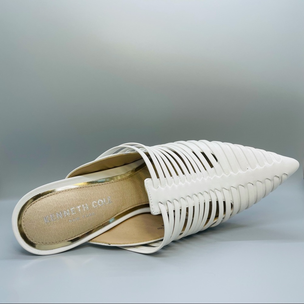 Kenneth Cole Heeled Mules - White Architectural Size 8 - Picture 3 of 5